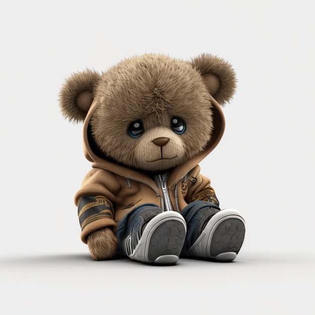 cute bear in jacket, spawned Ai