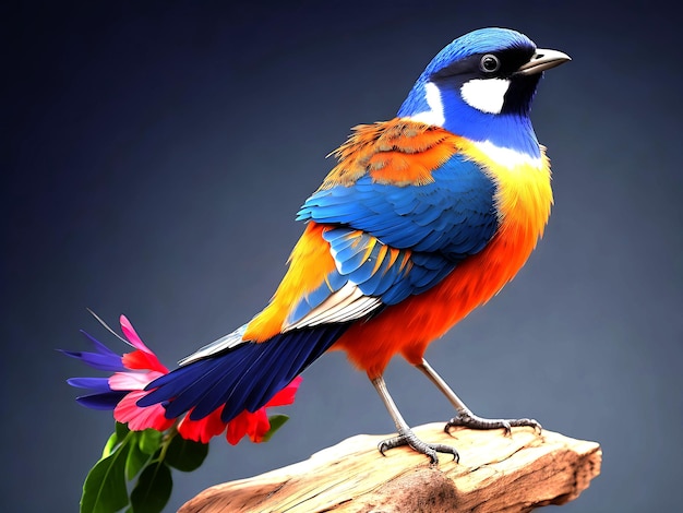 Милая и красивая птица на дереве