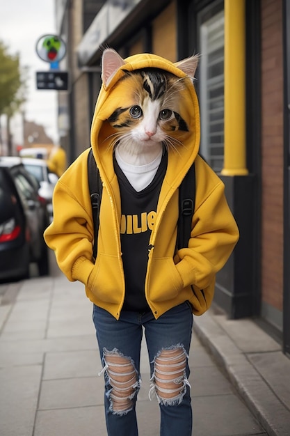 A cute beautiful cat Photo Ai Generated