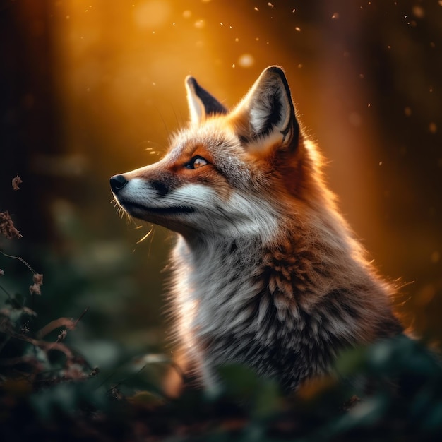 Cute beautiful Fox Wildlife Photography Generative AI