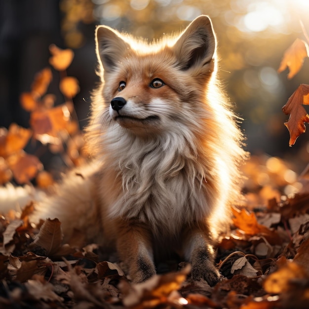 Cute beautiful Fox Wildlife Photography Generative AI