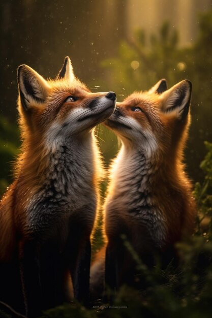 Cute beautiful fox wildlife photography generative ai