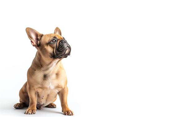 Foto un bellissimo cagnolino su uno sfondo bianco