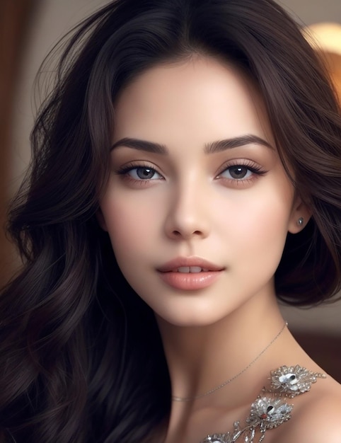 Premium AI Image | A cute beautiful woman face Photo Ai Generated