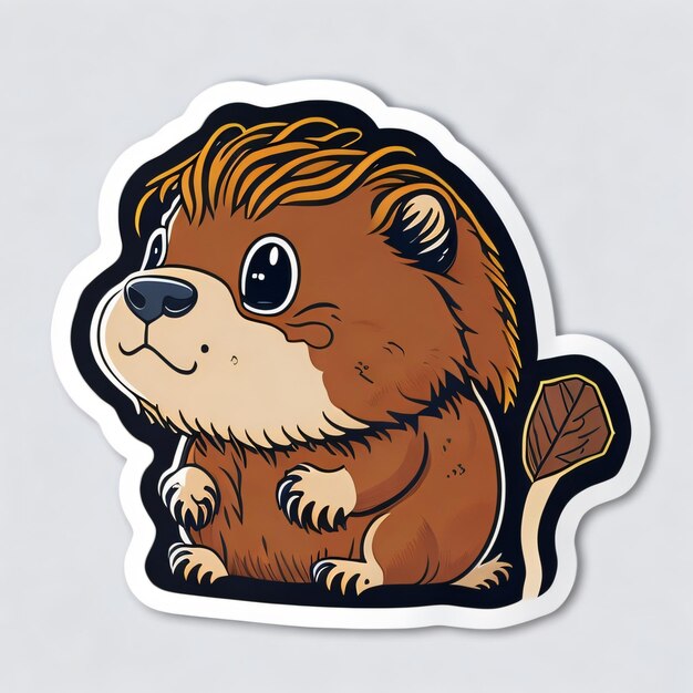 Photo cute beaver sticker 7