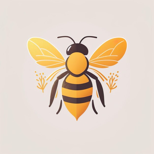 Cute bee flying cartoon vector icon illustration animal nature icon concept isolated premium vector