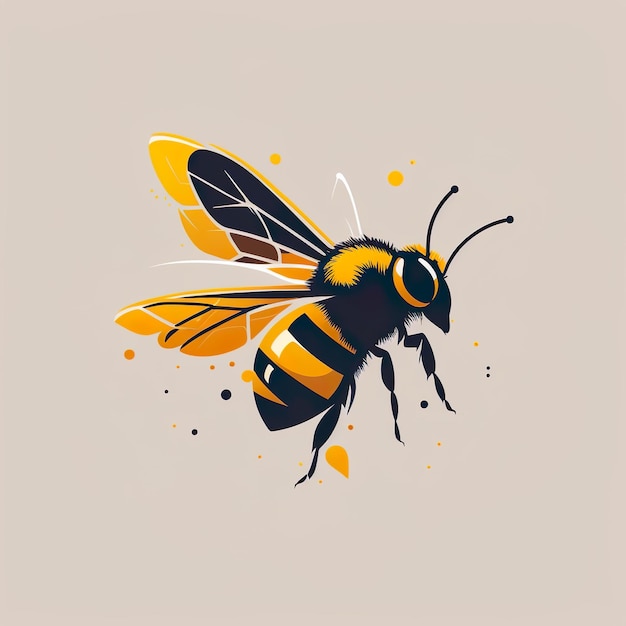 Photo cute bee flying cartoon vector icon illustration animal nature icon concept isolated premium vector