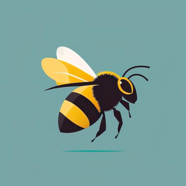 Photo cute bee flying cartoon vector icon illustration animal nature icon concept isolated premium vector