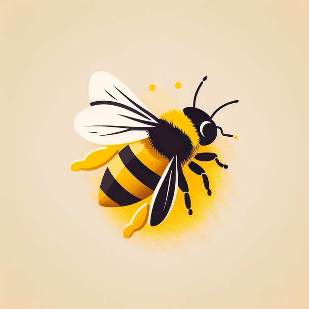 Cute bee flying cartoon vector icon illustration animal nature icon concept isolated premium vector