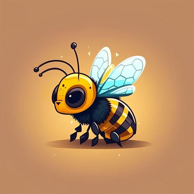 Photo cute bee flying cartoon vector icon illustration animal nature icon concept isolated premium vector