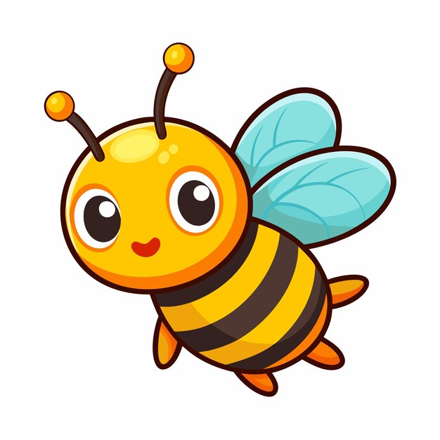 Photo cute bee flying cartoon vector icon illustration