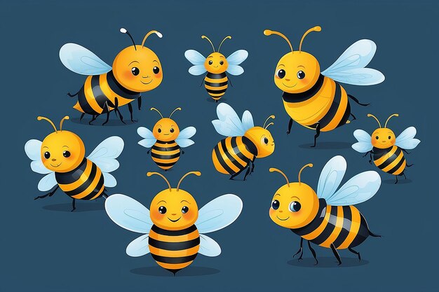 The cute bees vector file