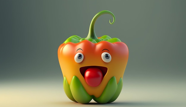 Cute Bell Pepper Character Generative AI