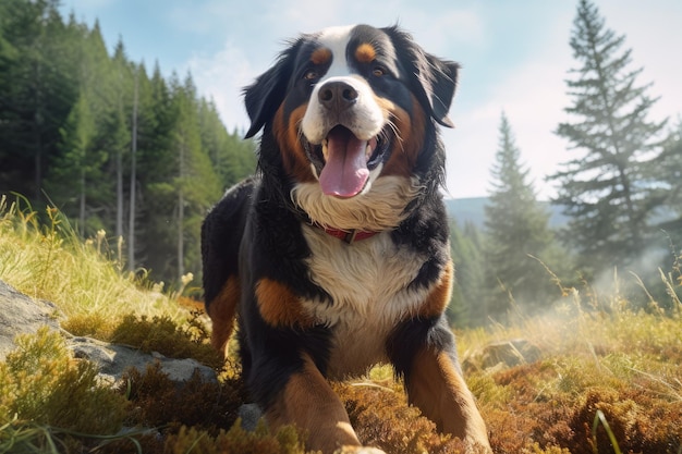 Cute bernese domestic mountain dog Generate Ai