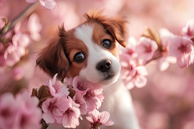 사진 귀여운 큰 눈 개 강아지 날 자연 배경 광고