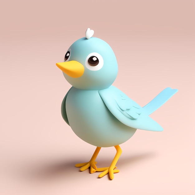 милая птица 3D иллюстрация