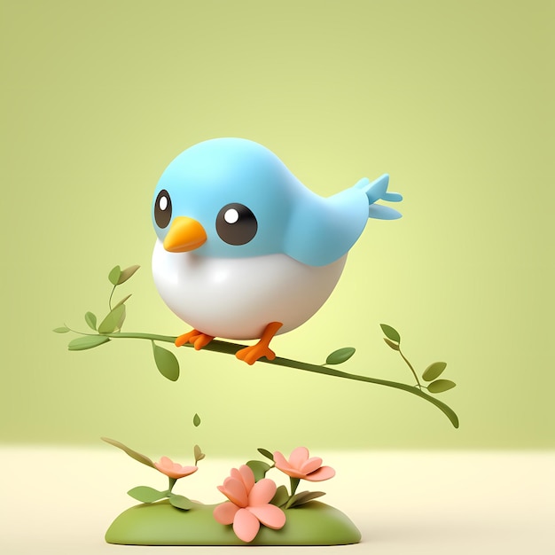 Photo cute bird 3d illustration