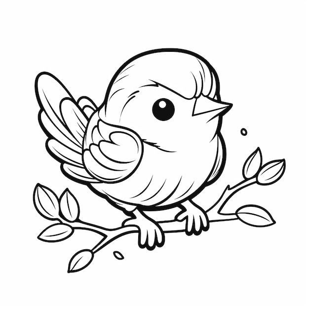 cute bird cartoon coloring page