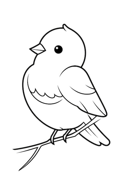 cute bird coloring page on A4 paper