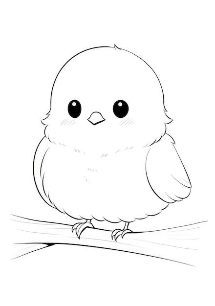 cute bird coloring page on A4 paper