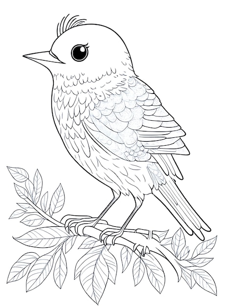 Cute bird coloring page for kids