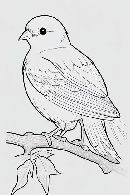 Cute bird for kids coloring page