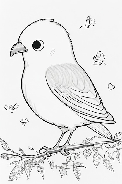 cute Bird for kids coloring page