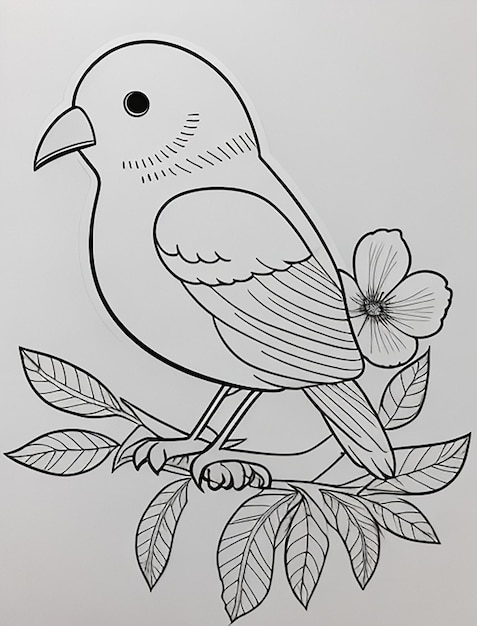 cute Bird for kids coloring page