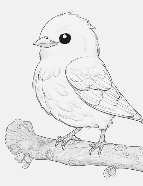 Cute bird for kids coloring page