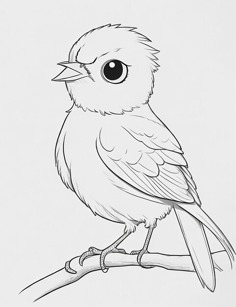 cute Bird for kids coloring page