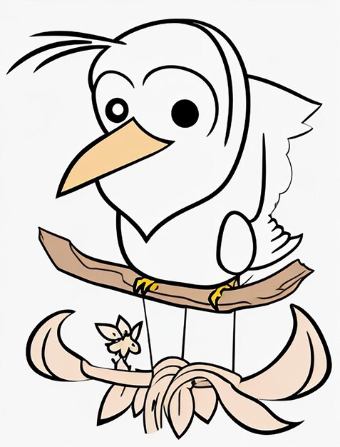 cute Bird for kids coloring page