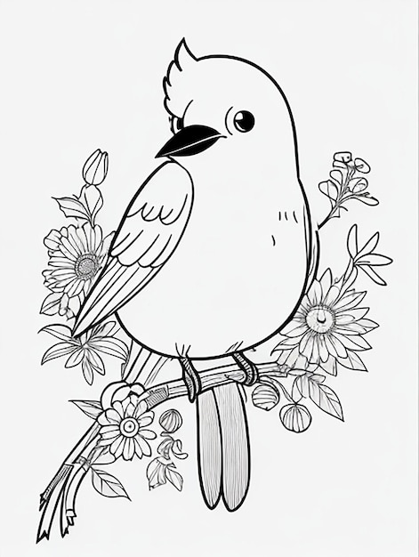 cute Bird for kids coloring page