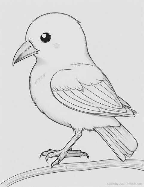 cute Bird for kids coloring page