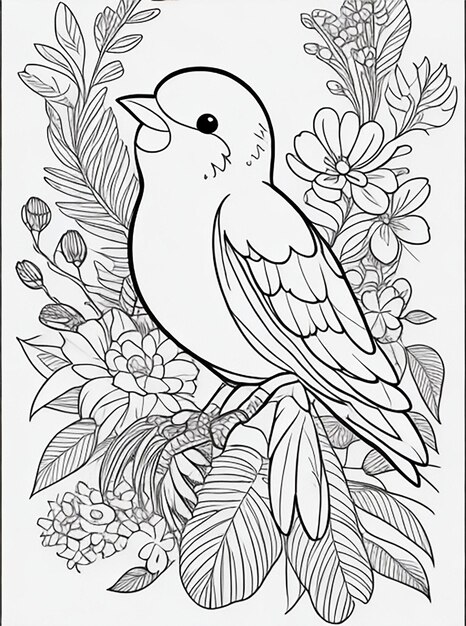 cute Bird for kids coloring page