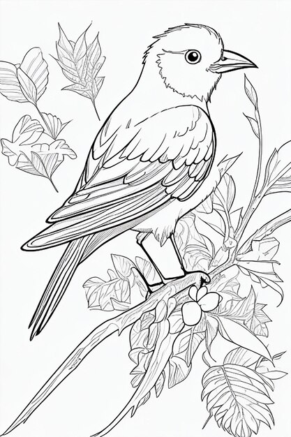 cute Bird for kids coloring page