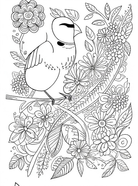 cute Bird for kids coloring page