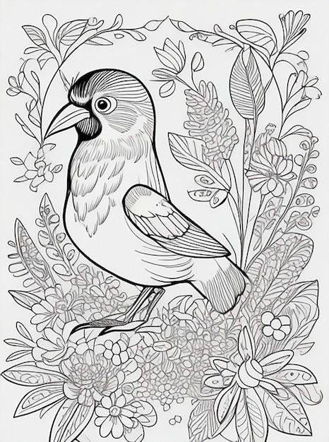 cute Bird for kids coloring page