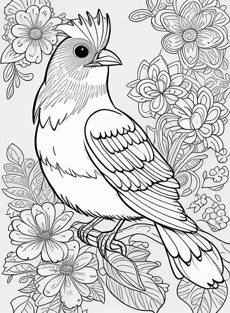 cute Bird for kids coloring page