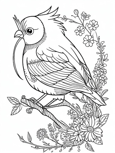 cute Bird for kids coloring page