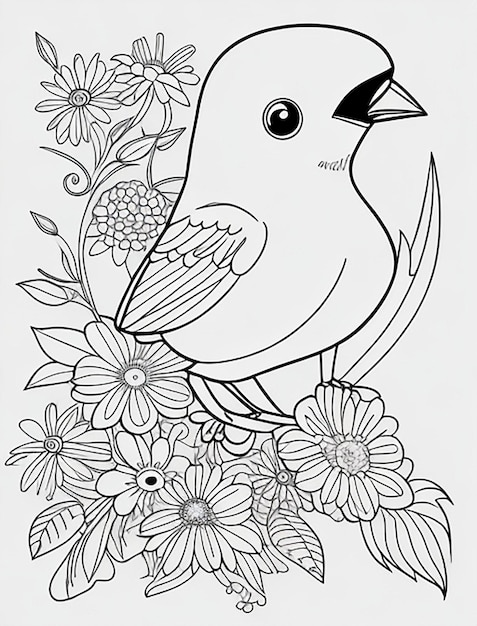 cute Bird for kids coloring page