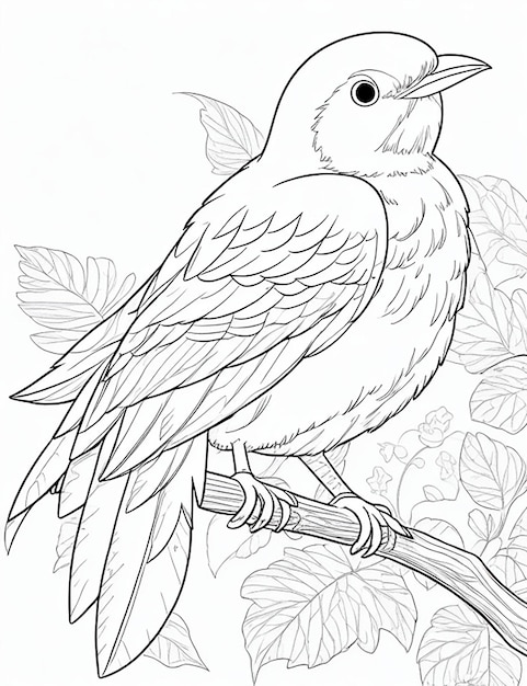 cute Bird for kids coloring page