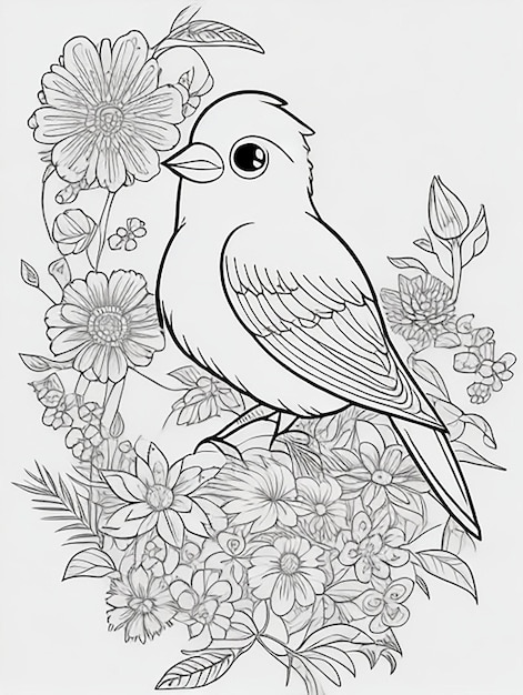 cute Bird for kids coloring page