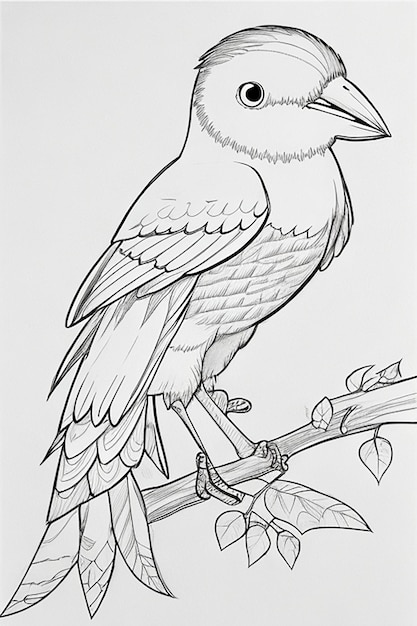 cute Bird for kids coloring page