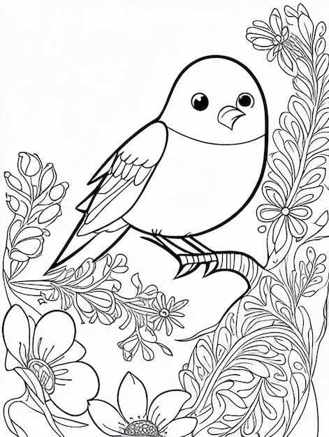 cute Bird for kids coloring page