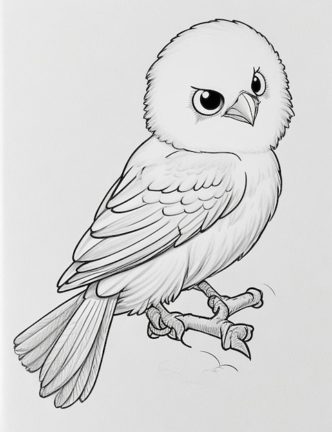cute Bird for kids coloring page