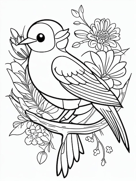 cute Bird for kids coloring page