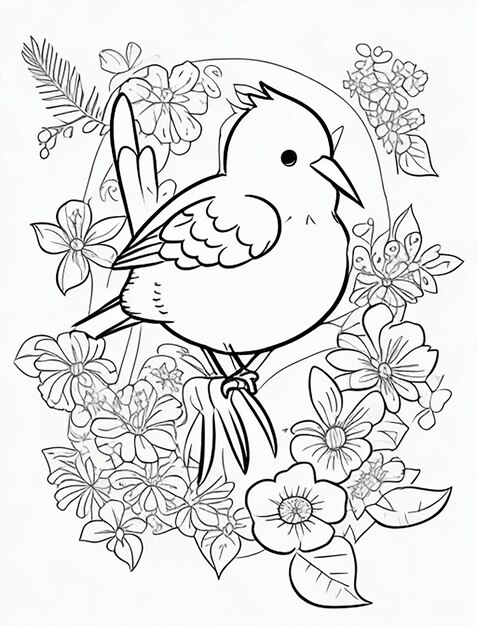 cute Bird for kids coloring page