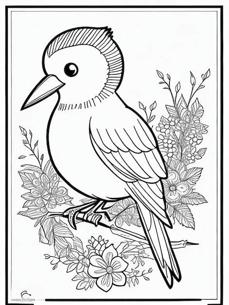 cute Bird for kids coloring page