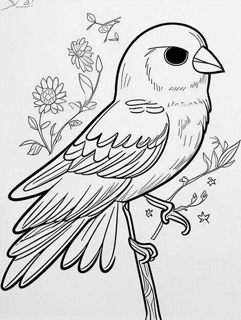 cute Bird for kids coloring page