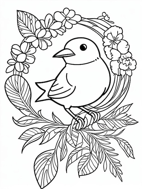 cute Bird for kids coloring page